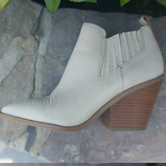 Franco Sarto Western Leather Ankle Booties | Pointed Toe Block Heel | Size 8.5 | - Picture 5 of 10